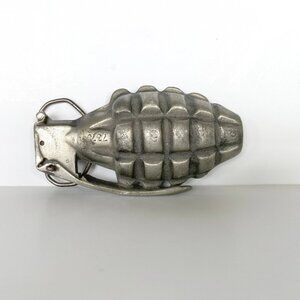 VTG 90s Pineapple Grenade Novelty Metal Belt Buckle Military Chic Tacticool